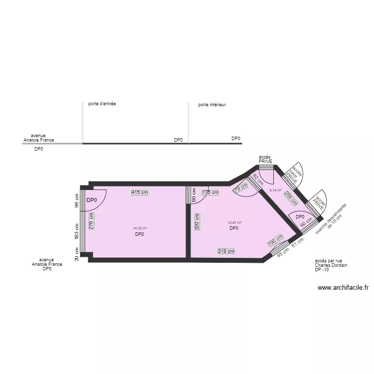 PERMIS CHOUETTE AVANT TRAVAUX. Plan de 