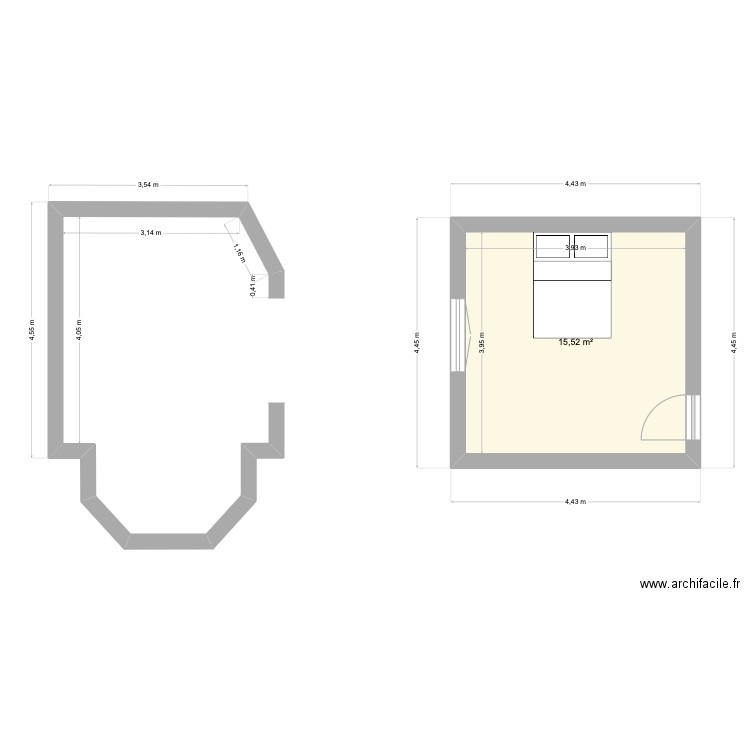 Vergt. Plan de 1 pièce et 16 m2