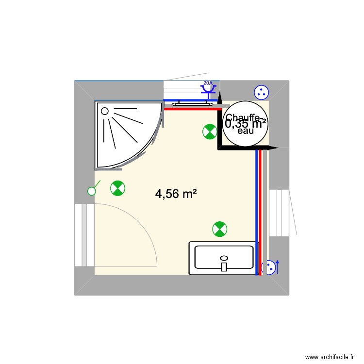 SDB_étage. Plan de 0 pièce et 0 m2