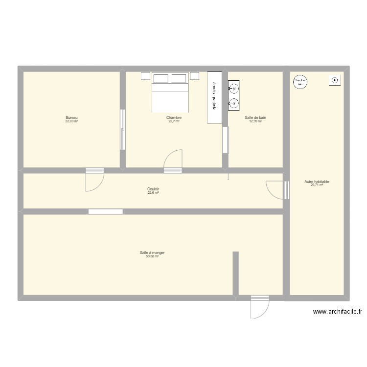 Projet appart. Plan de 0 pièce et 0 m2