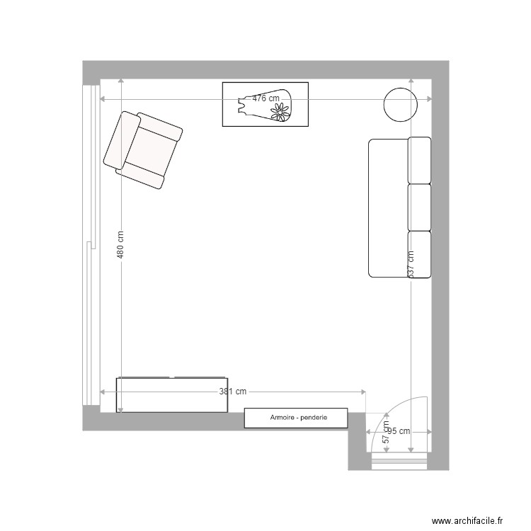 chambre du fond. Plan de 0 pièce et 0 m2