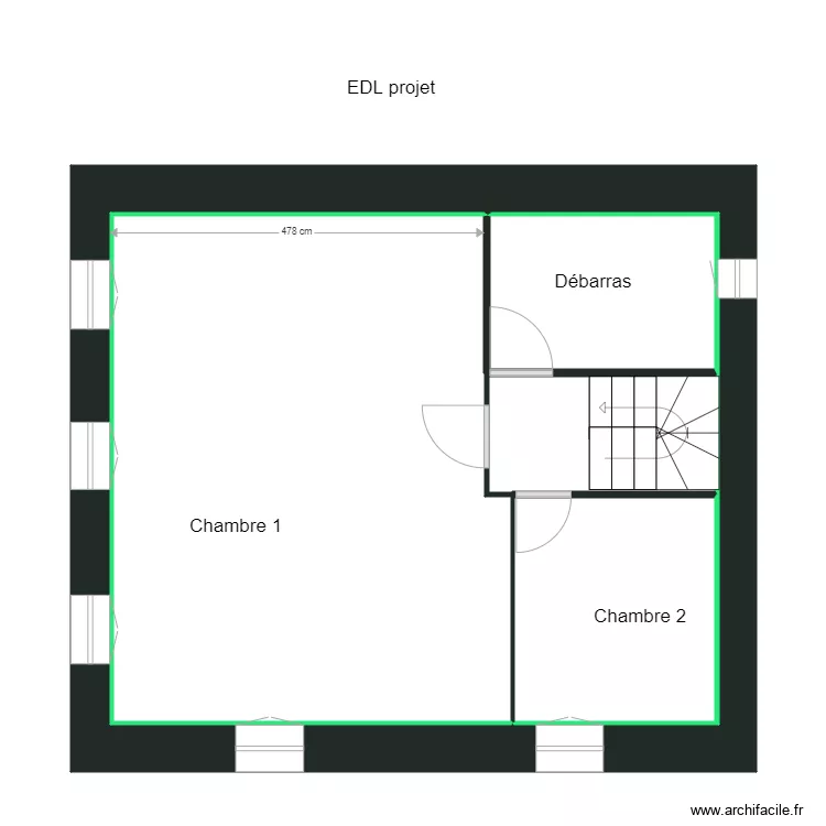 Letellier projet &eacute;tage. Plan de 