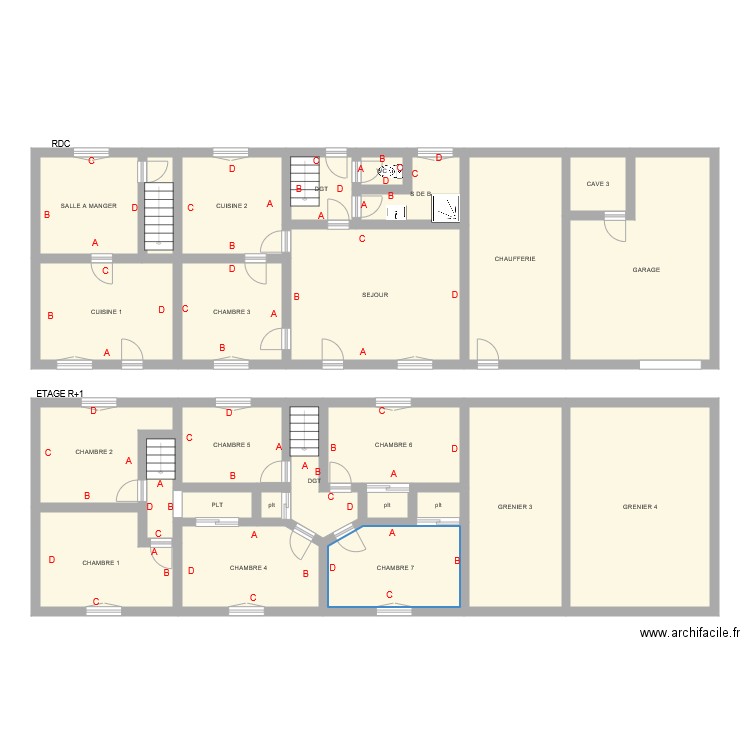 BERNARD AZERABLE. Plan de 0 pièce et 0 m2