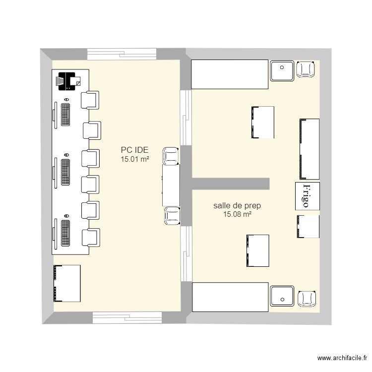 salle de pre et PC IDE. Plan de 0 pièce et 0 m2