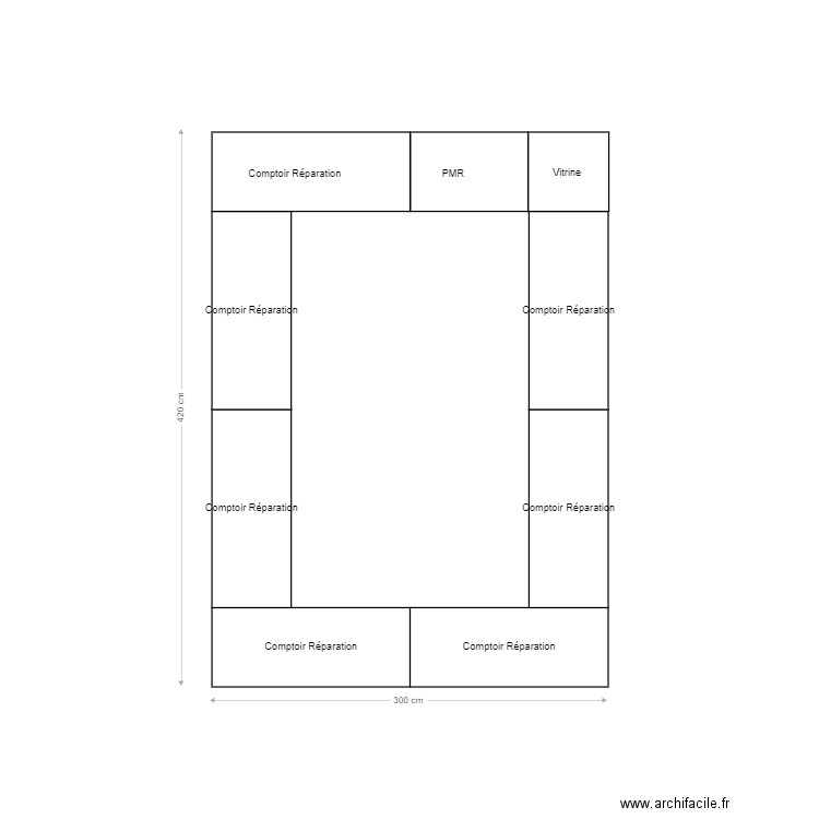 Kiosque R&eacute;paration. Plan de 0 pièce et 0 m2