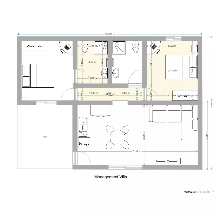 Management Villa. Plan de 