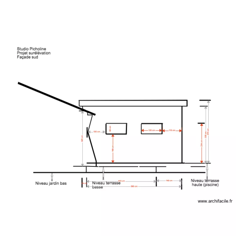 Studio Picholine Projet sur&eacute;l&eacute;vation Fa&ccedil;ade Sud 02 18 3. Plan de 