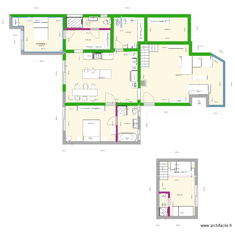 DEVOIS  1 PROJET 08/09. Plan de 12 pièces et 146 m2