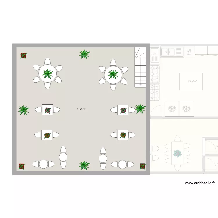 restaurant L&eacute;on. Plan de 