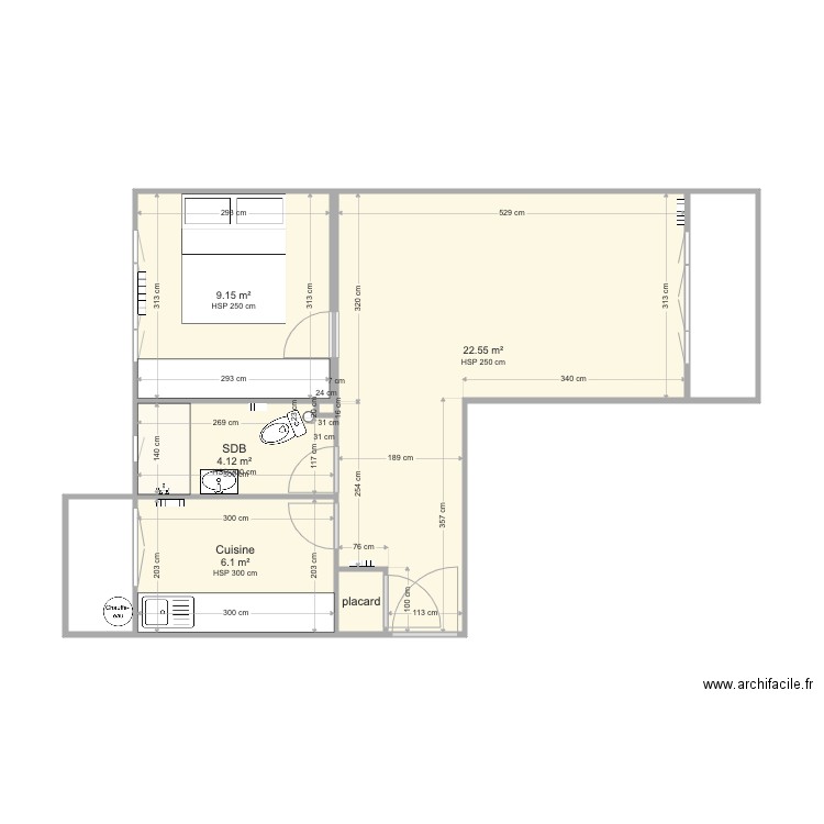 LISA MARSEILLE 9m2. Plan de 0 pièce et 0 m2