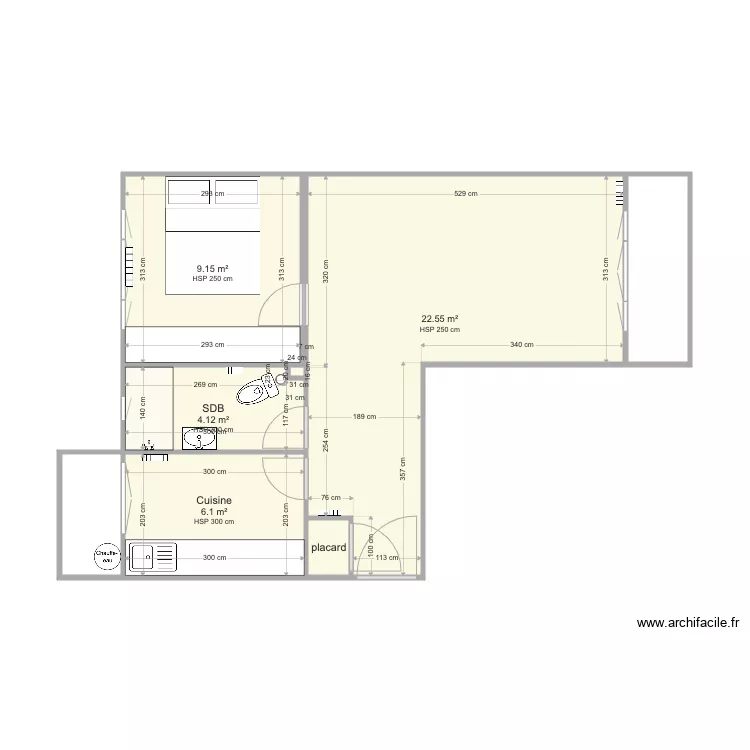 LISA MARSEILLE 9m2. Plan de LISA MARSEILLE 9m2. Plan de