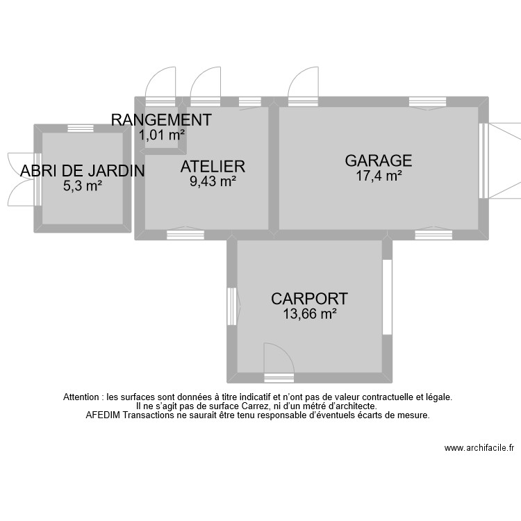 BI 10855 ANNEXES. Plan de 5 pièces et 47 m2