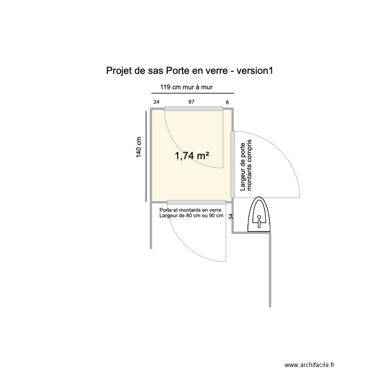 Sas Entrée . Plan de 0 pièce et 0 m2