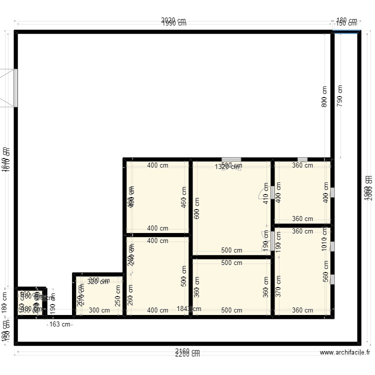 Plan de terrain 20mx22m Client 46569299. Plan de 8 pièces et 131 m2