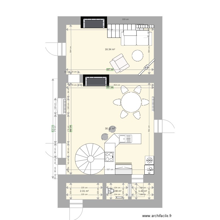 rdc gite taverne. Plan de 0 pièce et 0 m2