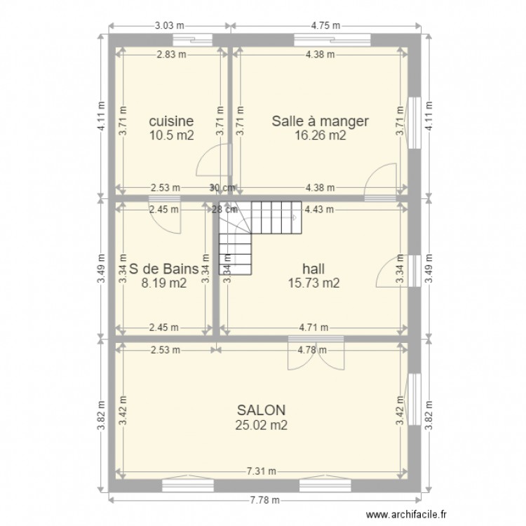 strijder RDC. Plan de 0 pièce et 0 m2