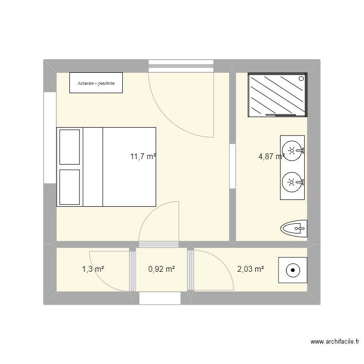 plan rdc 2. Plan de 5 pièces et 21 m2