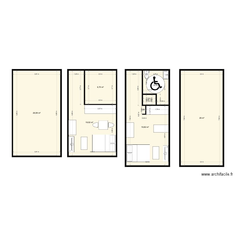 Plan manhes studio. Plan de 0 pièce et 0 m2