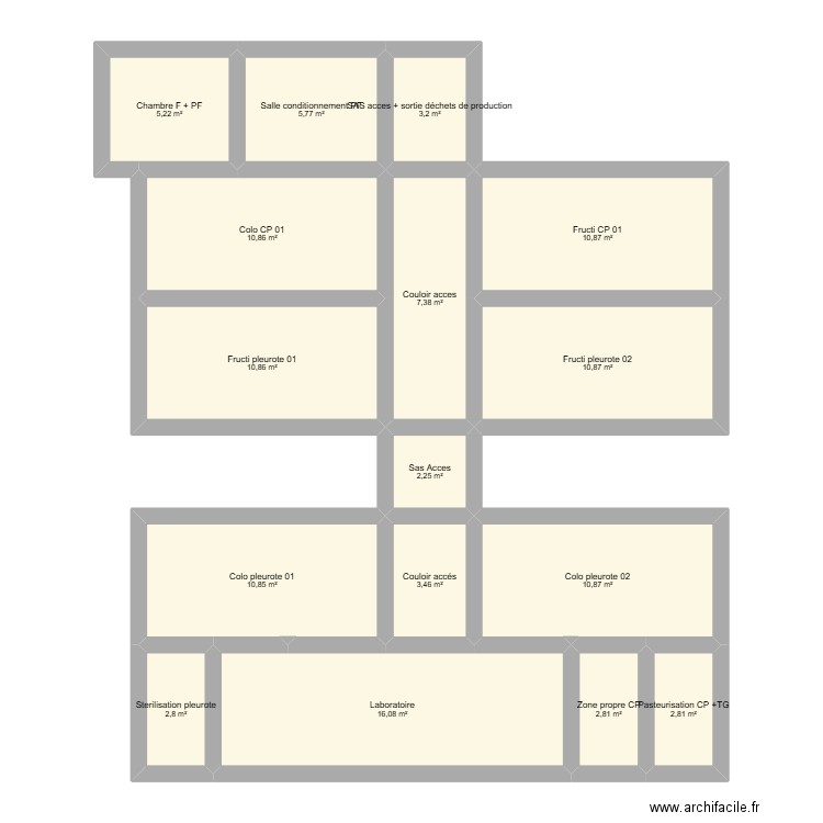 Fab TF mariste. Plan de 16 pièces et 117 m2