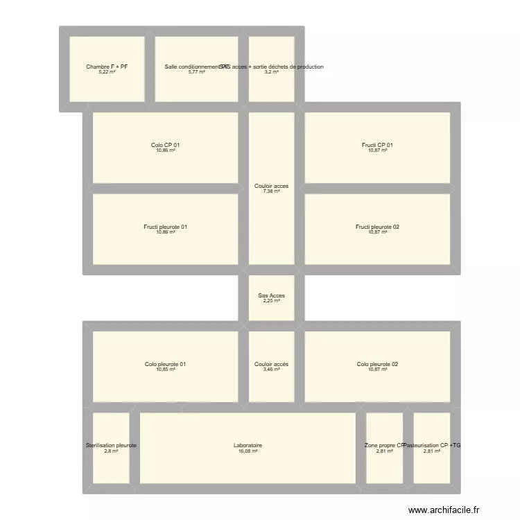 Fab TF mariste. Plan de 16 pièces et 117 m²