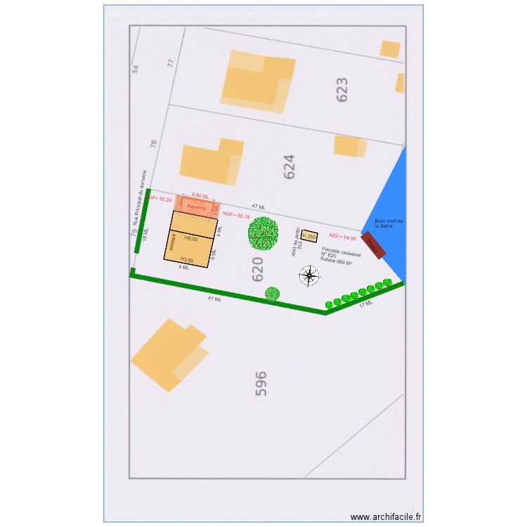 plan de masse 3D chalet 79 bon. Plan de 1 pièce et 19 m2