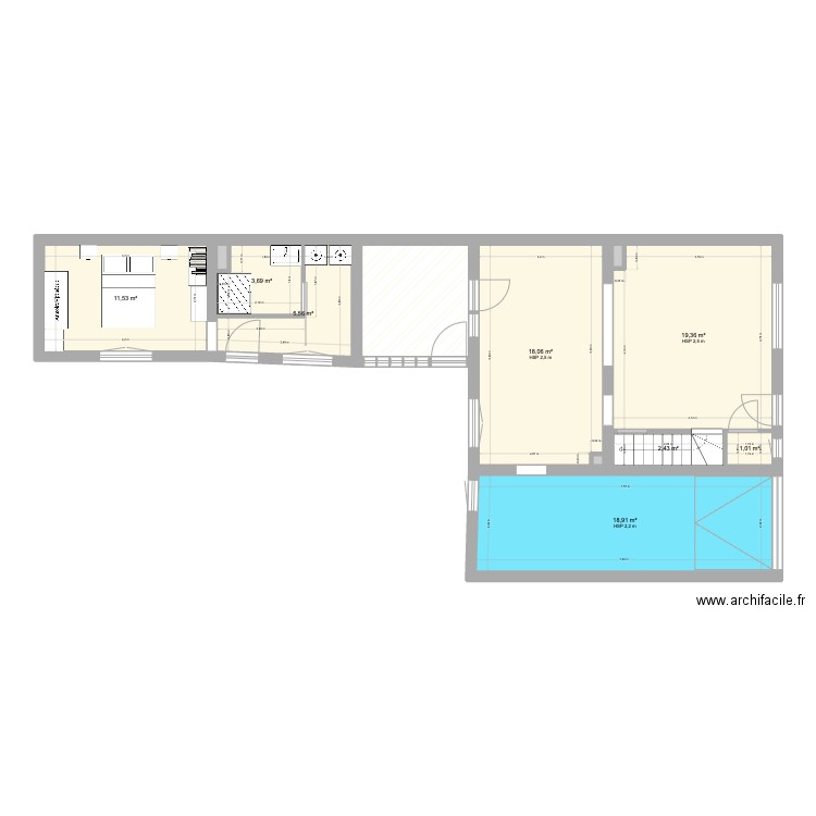 ALAIN RDC 3 TOTAL. Plan de 12 pièces et 90 m2