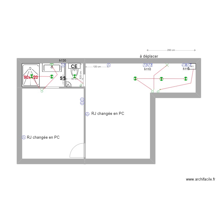 WANDRILLE PLAN ELEC. Plan de 3 pièces et 35 m2