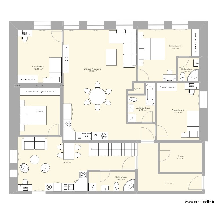 Bullet 2. Plan de 11 pièces et 154 m2