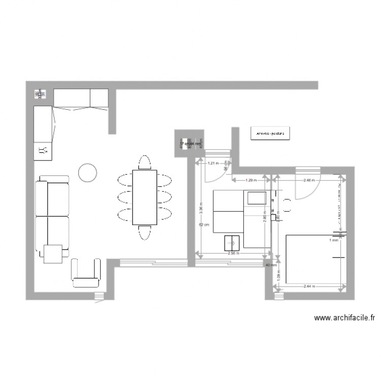 Aménagement appartement montagne 3. Plan de 0 pièce et 0 m2