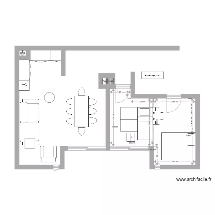 Am&eacute;nagement appartement montagne 3. Plan de 