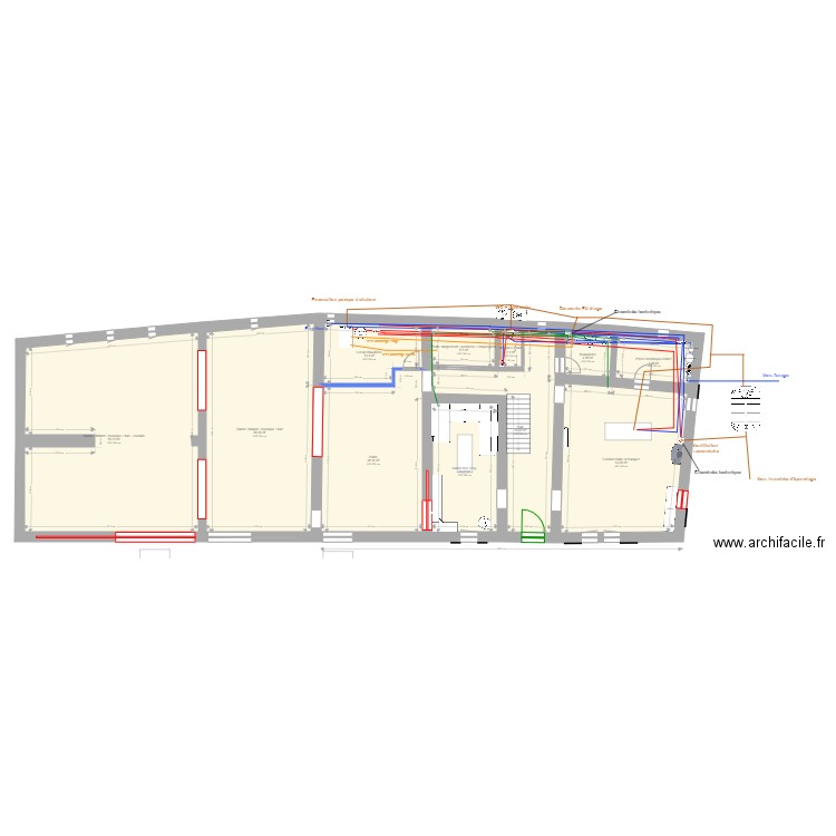 Mas Sarrians projet renovation eu aep clim vmc. Plan de 0 pièce et 0 m2