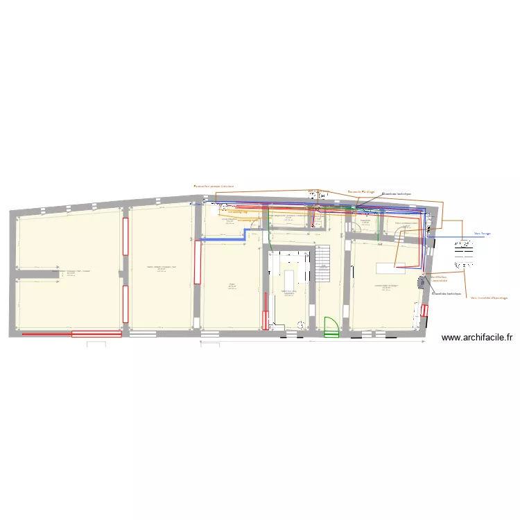 Mas Sarrians projet renovation eu aep clim vmc. Plan de 