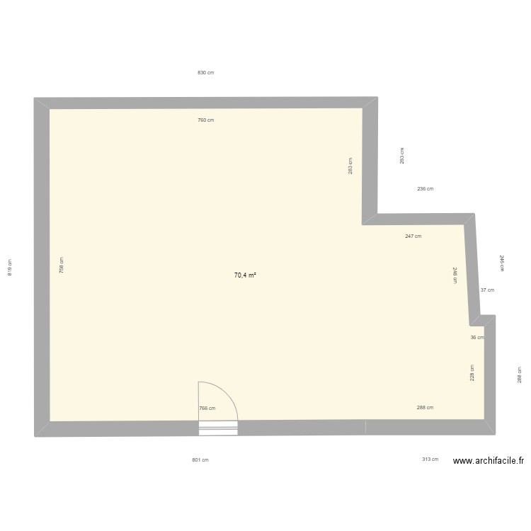 PIETRALBA - Existant espace à aménager bis. Plan de 1 pièce et 70 m2