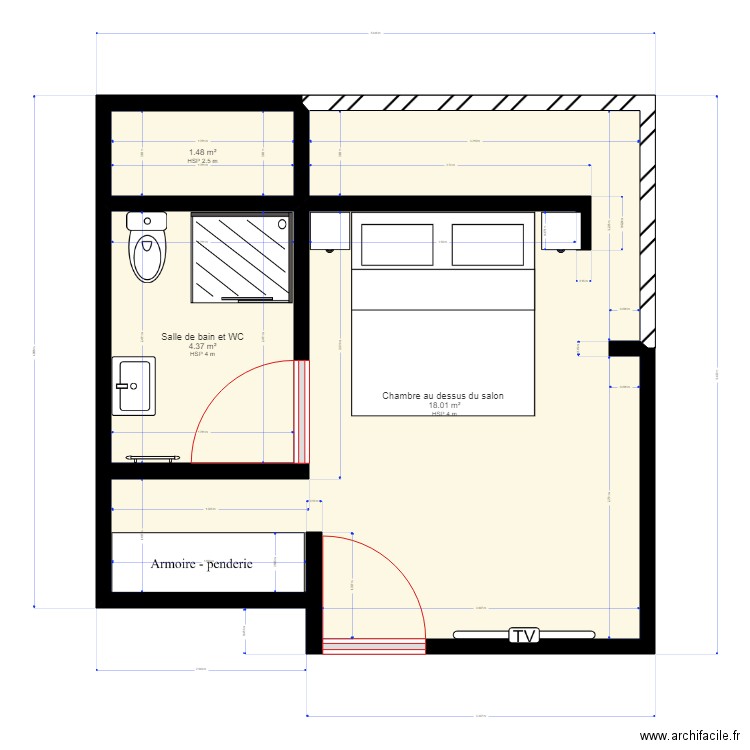 CHAMBRE DESSUS DU SALON. Plan de 0 pièce et 0 m2