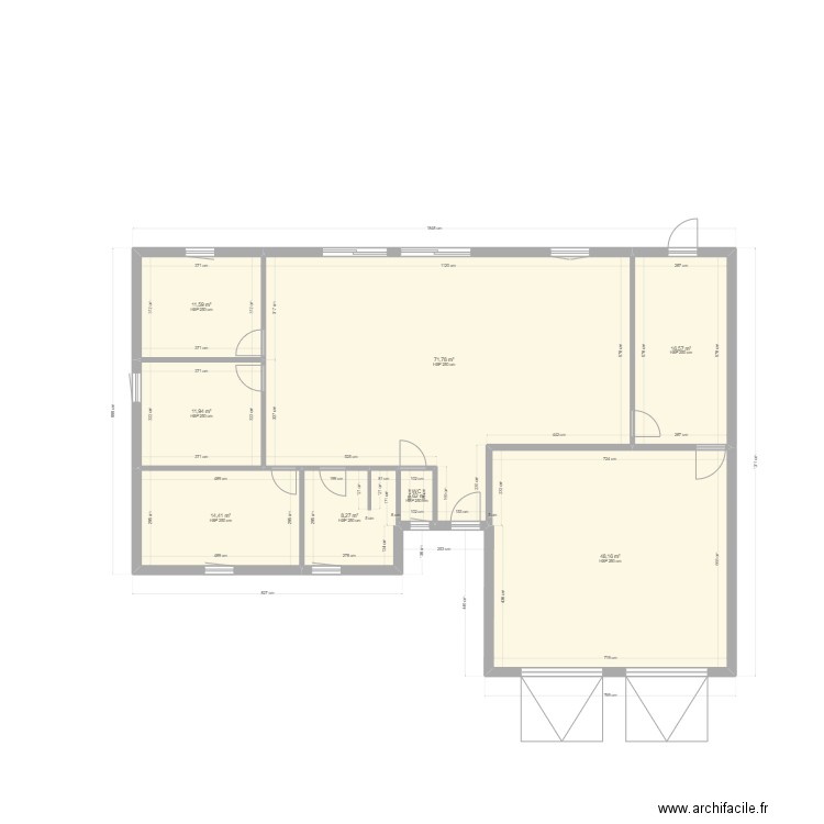 PLAN MAISON 7. Plan de 8 pièces et 184 m2