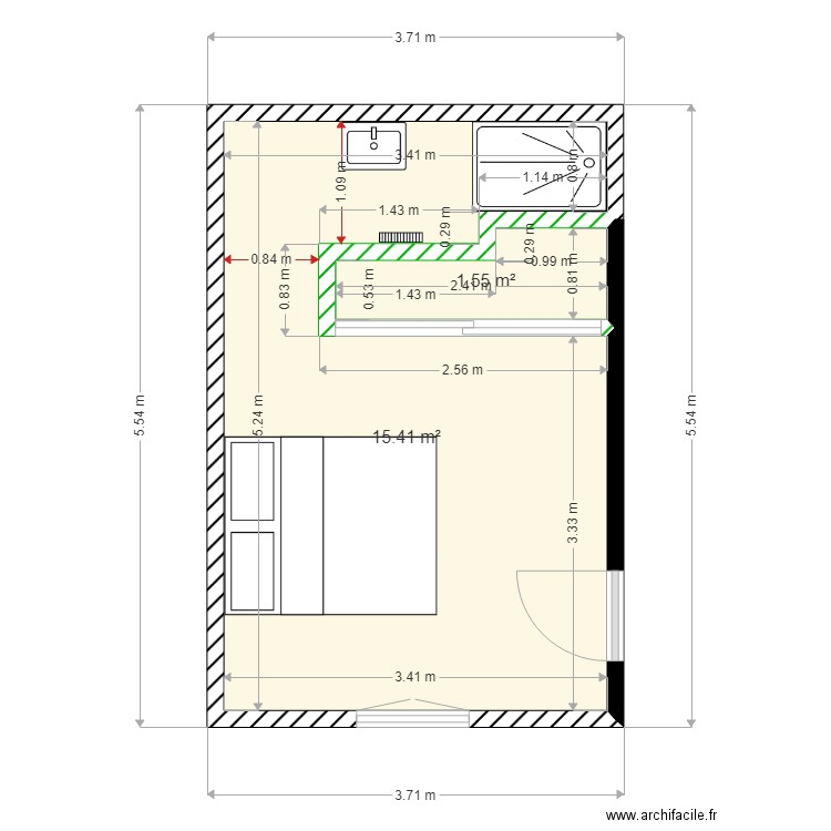 chambre . Plan de 0 pièce et 0 m2