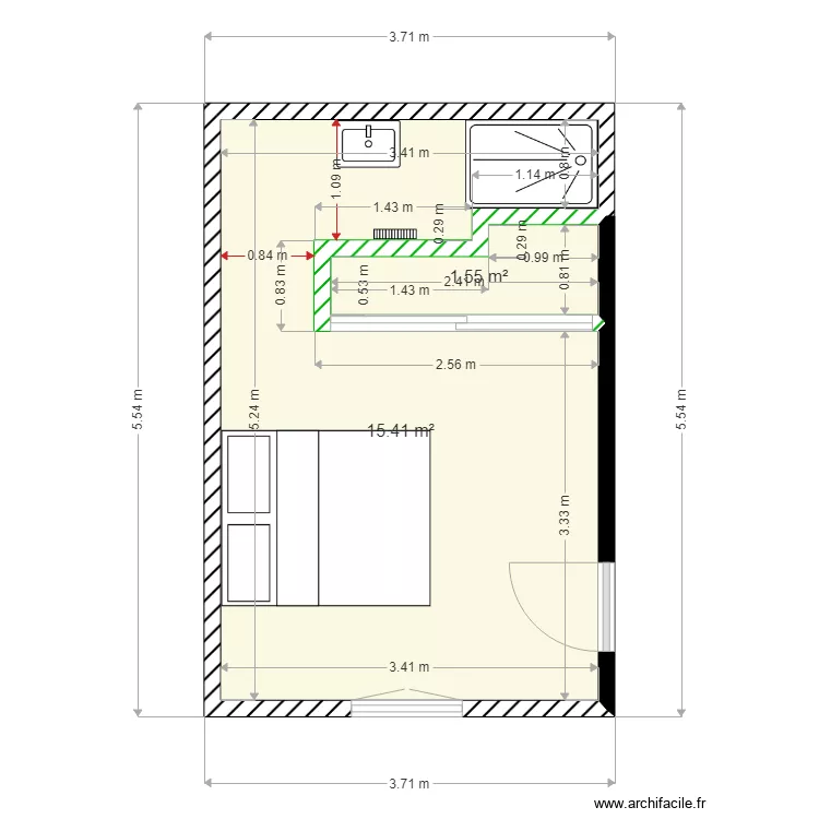 chambre . Plan de chambre . Plan de
