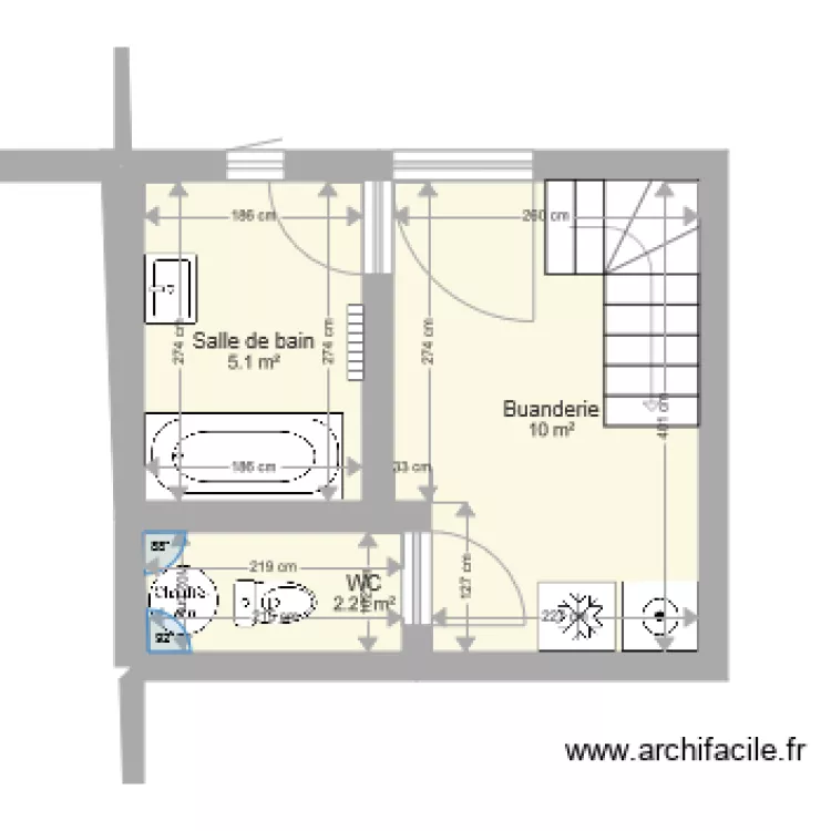 plan sdb buanderie 3. Plan de 