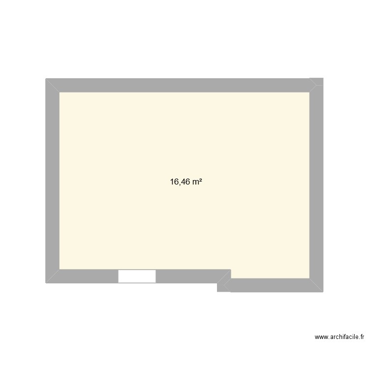 cuisine. Plan de 1 pièce et 16 m2