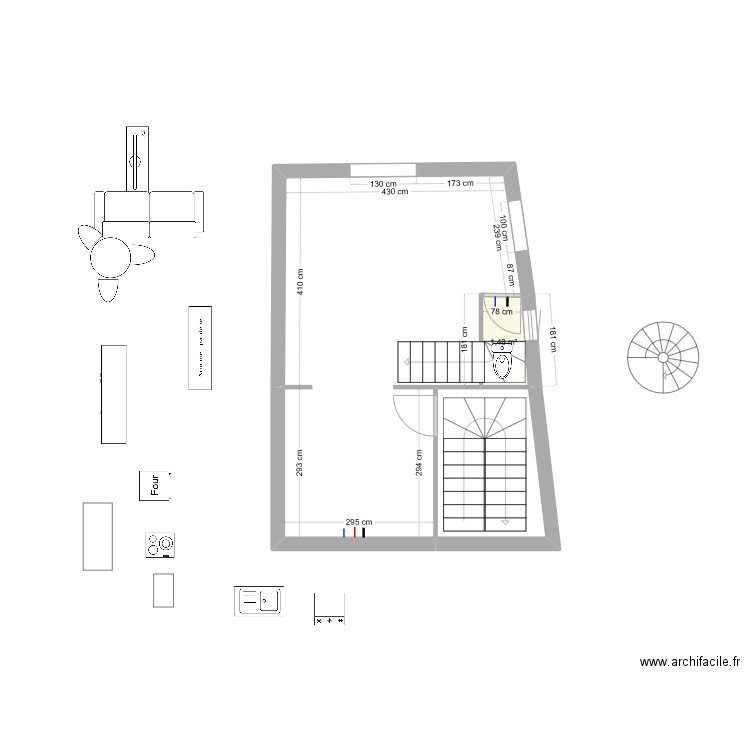 Etage 1 immeuble place cadelade. Plan de 0 pièce et 0 m2