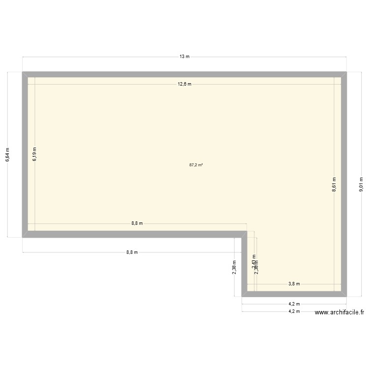 Mas de la Croix. Plan de 1 pièce et 87 m2