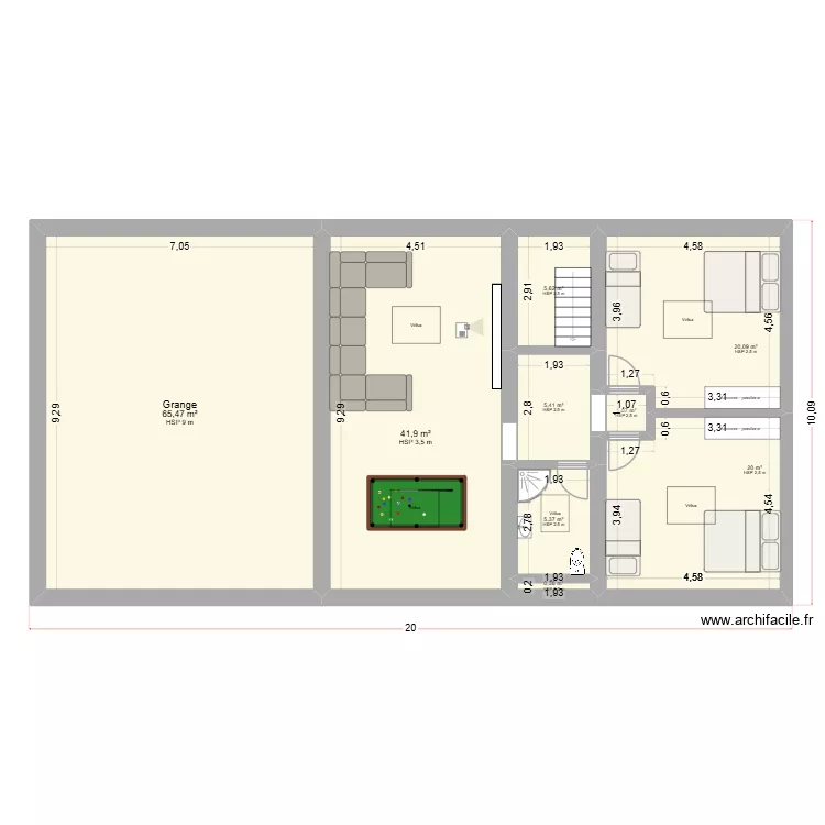 étage 2 Gîte Malonne final. Plan de 9 et 165 m² étage 2 Gîte Malonne final. Plan de 9 et 165 m²