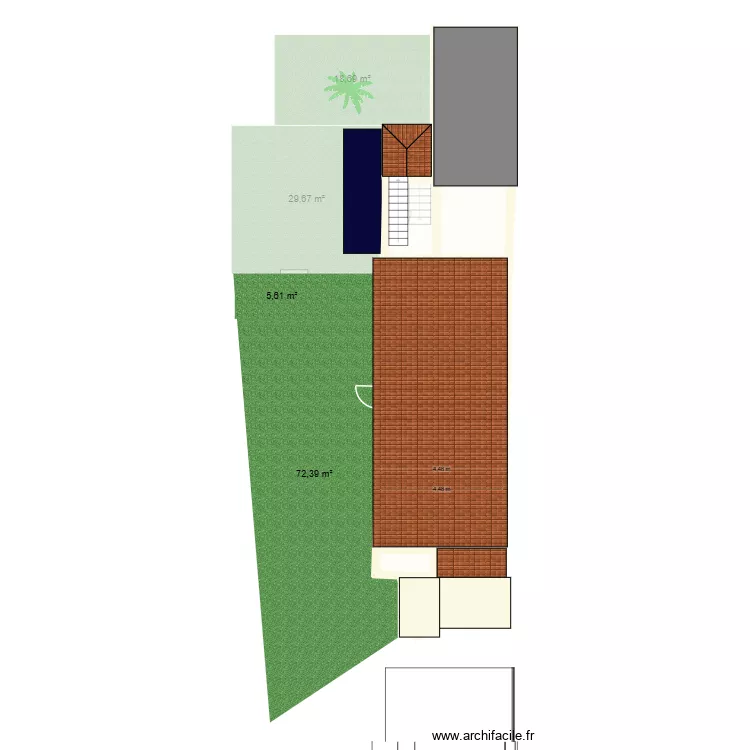 Notre premi&egrave;re maison V3. Plan de 8  et 311 m²