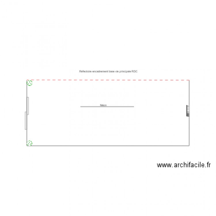 Réfectoire encadrement base vie principale RDC. Plan de 0 pièce et 0 m2