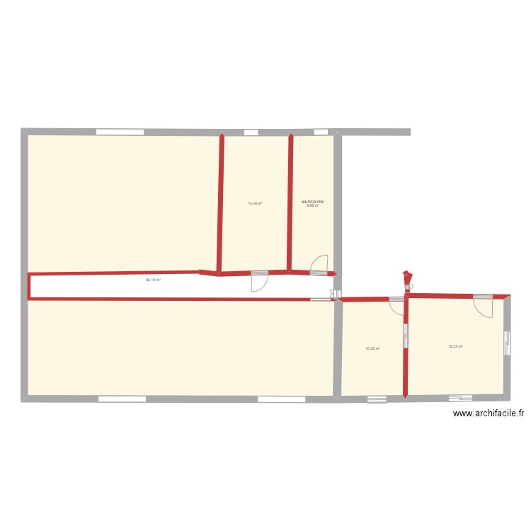 PLAND DE SALLR . Plan de 5 pièces et 148 m2