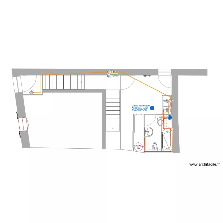 1 ER &Eacute;TAGE EAU &Eacute;VACUATION. Plan de 