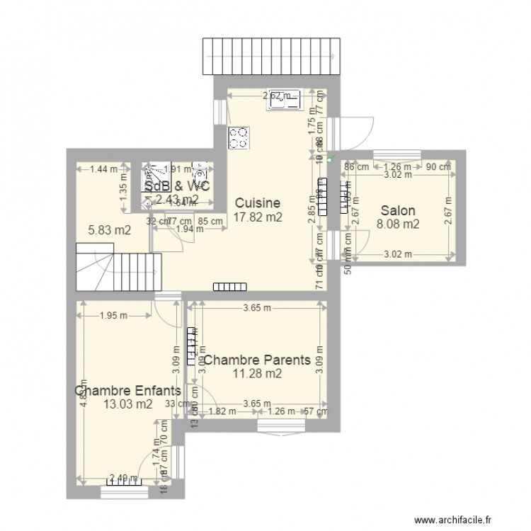 plan appartement 2. Plan de 0 pièce et 0 m2