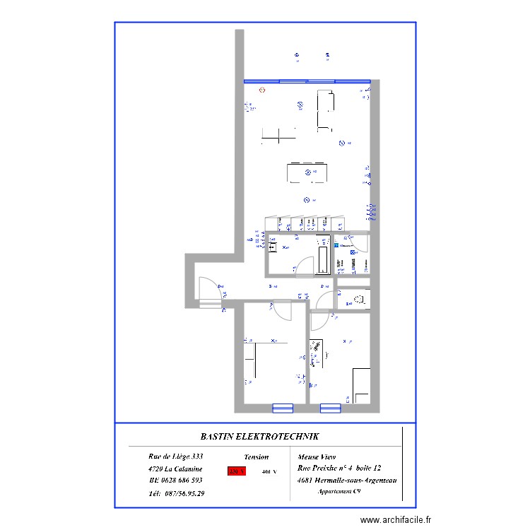 Appartement Meuse View C 9 réception. Plan de 0 pièce et 0 m2