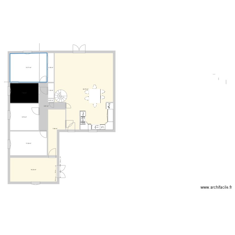 CUISINE 2 mur cassé. Plan de 0 pièce et 0 m2