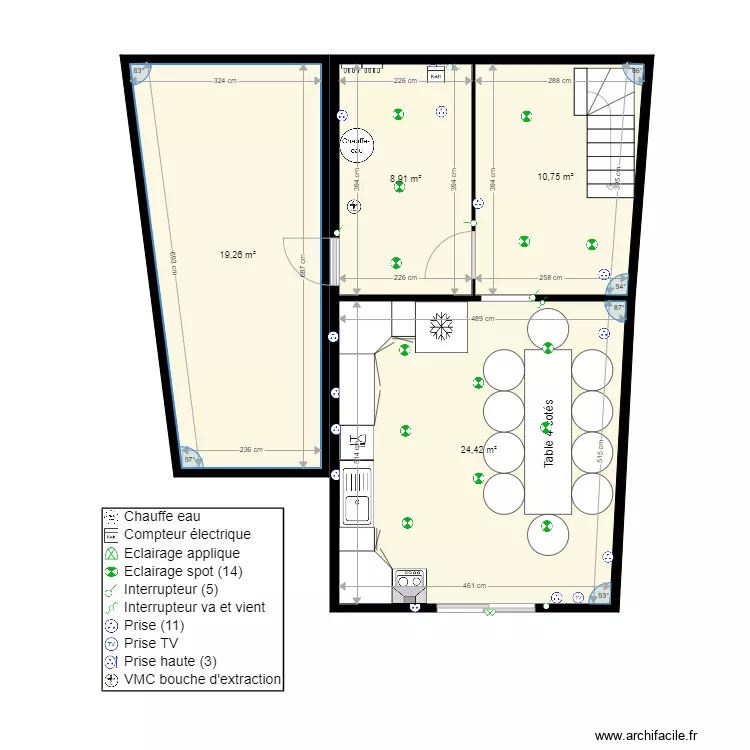 Maison serre chevalier rdc. Plan de 
